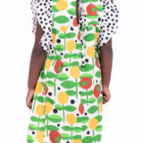 Vestido com estampa de frutas e folhas infantil feminino Antonita para meninas de 2 a 10 anos