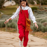 Macacão longo vermelho infantil feminino Antonita para meninas 