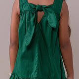 Vestido longo infantil feminino com alças largas e saia com babados