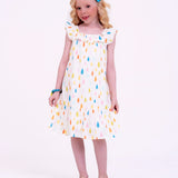 Vestido curto com estampa Chuva e Sol infantil feminino Antonita para meninas de 4 a 16 anos