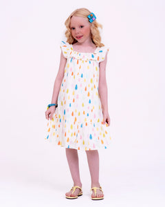Vestido curto com estampa Chuva e Sol infantil feminino Antonita para meninas de 4 a 16 anos
