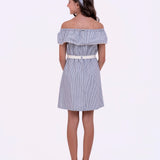 Vestido curto com estampa stripe infantil feminino Antonita para meninas de 10 a 16 anos