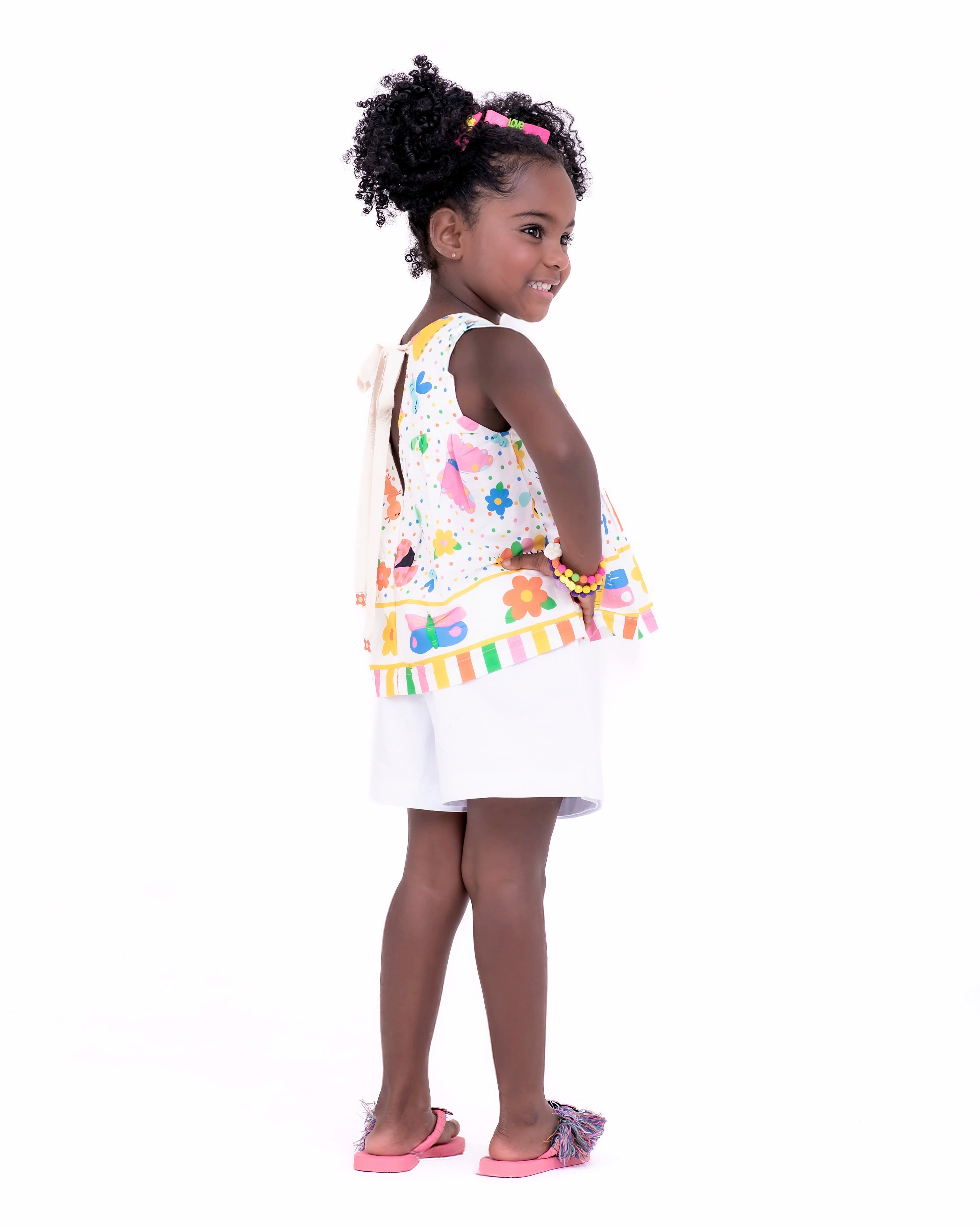 Conjunto com estampa Meta Color infantil feminino Antonita para meninas de 2 a 10 anos