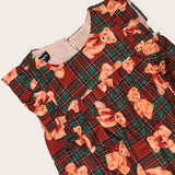 Vestido com estampa de ursos xadrez infantil feminino Antonita para meninas