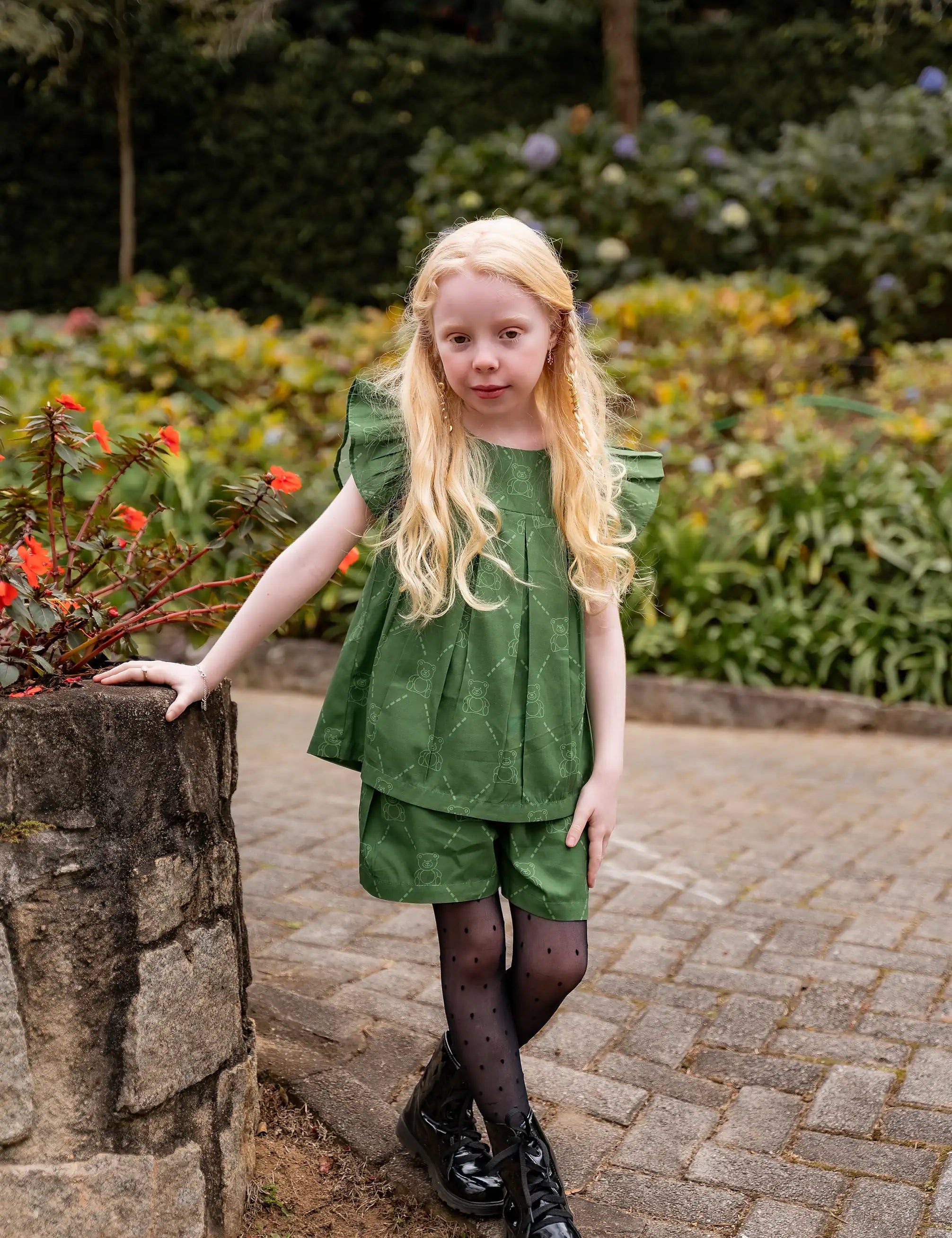 Conjunto com estampa de ursos infantil feminino Antonita para meninas