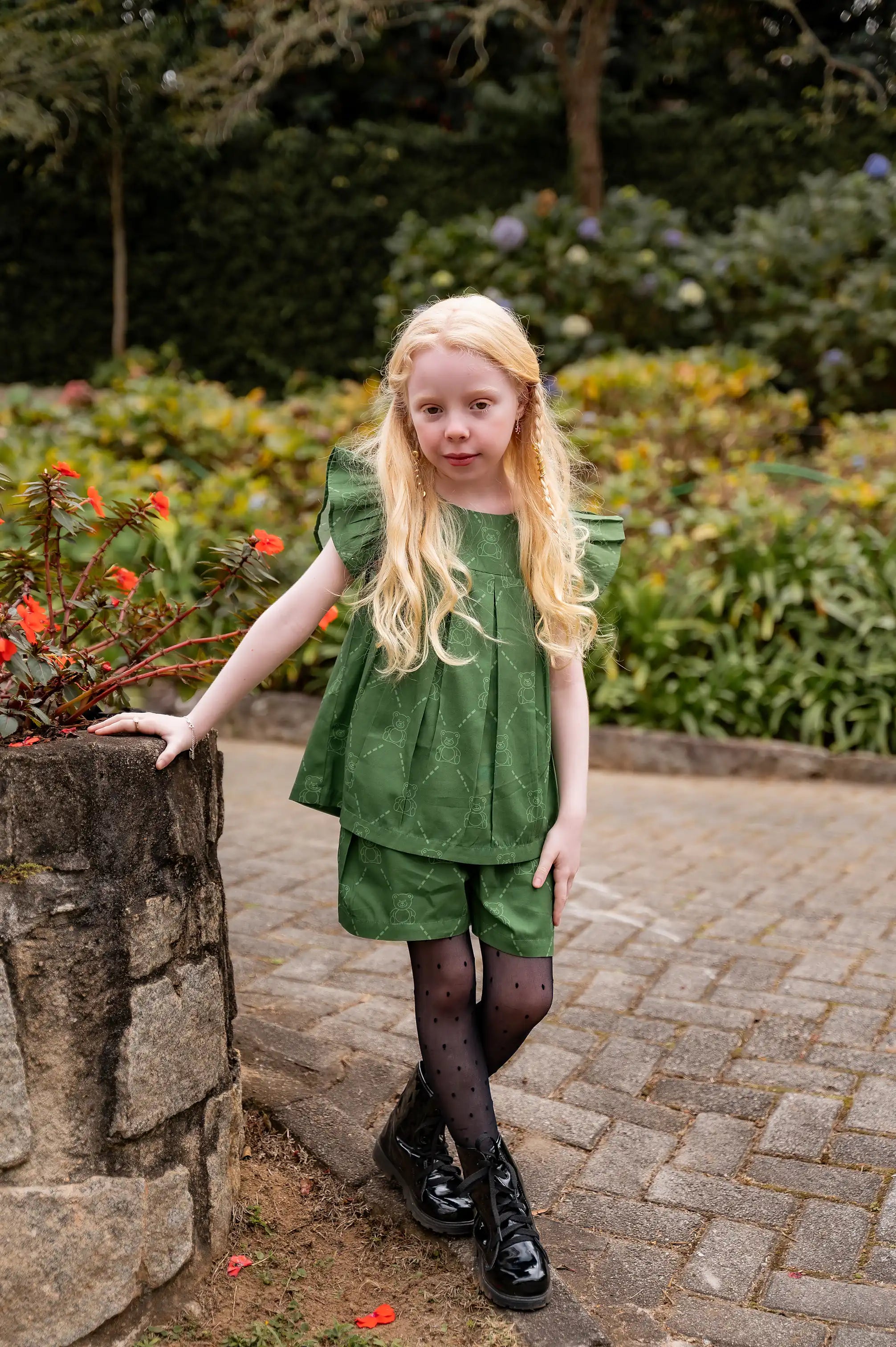 Conjunto com estampa de ursos infantil feminino Antonita para meninas