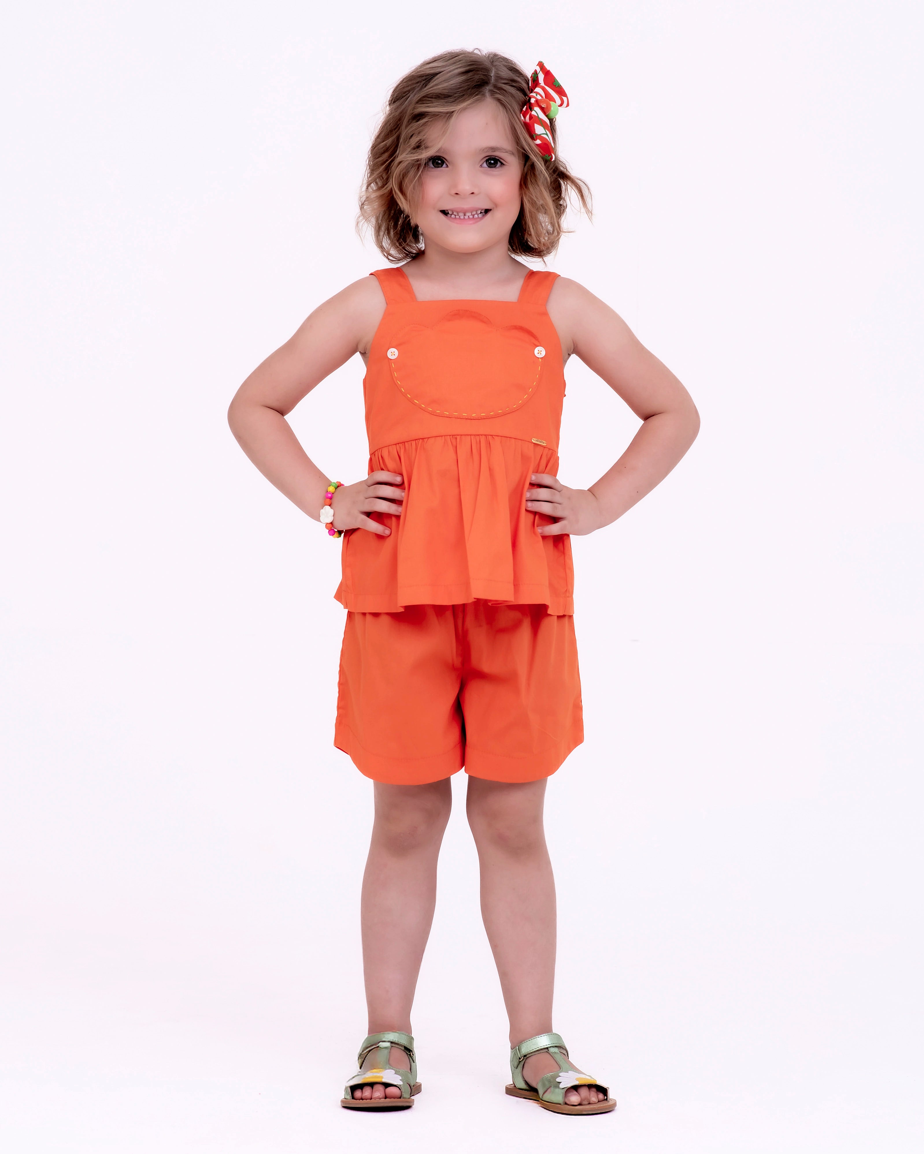Conjunto com estampa Buque De Flores infantil feminino Antonita para meninas de 2 a 10 anos