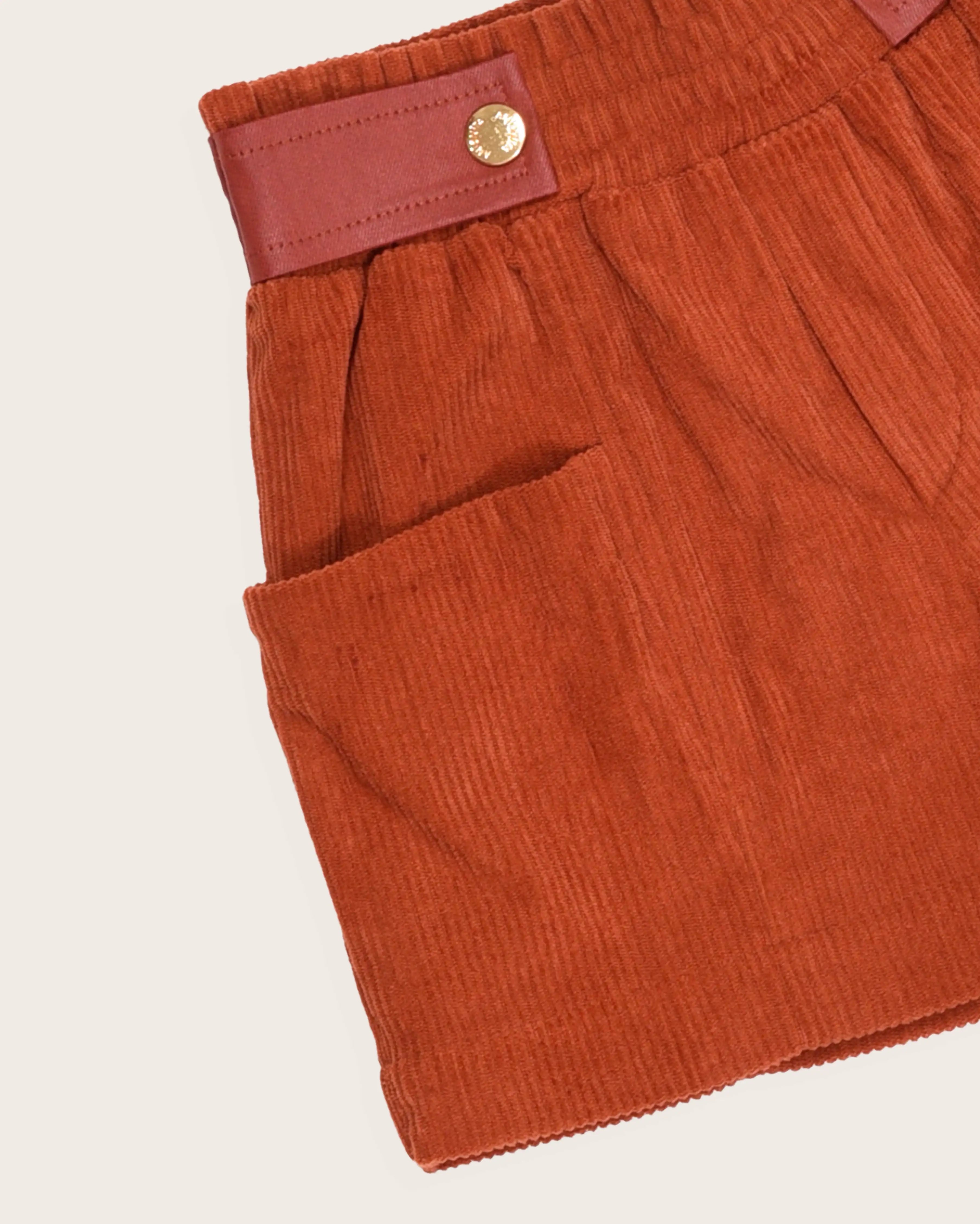 Short com detalhe em couro infantil feminino Antonita para meninas