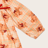 Vestido curto com estampa de ursos Teddy infantil feminino Antonita para meninas