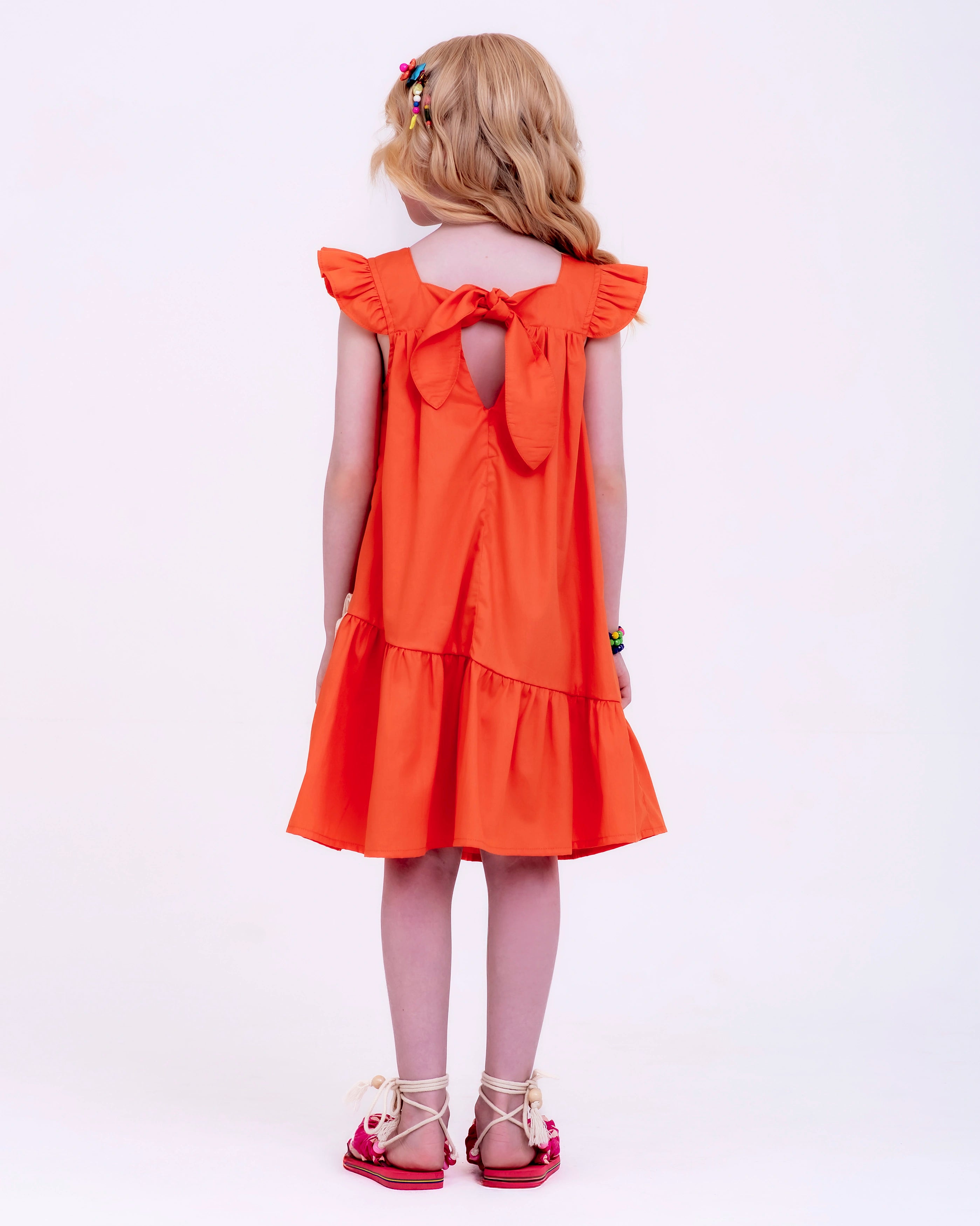 Vestido curto com estampa Buque De Flores infantil feminino Antonita para meninas de 4 a 16 anos