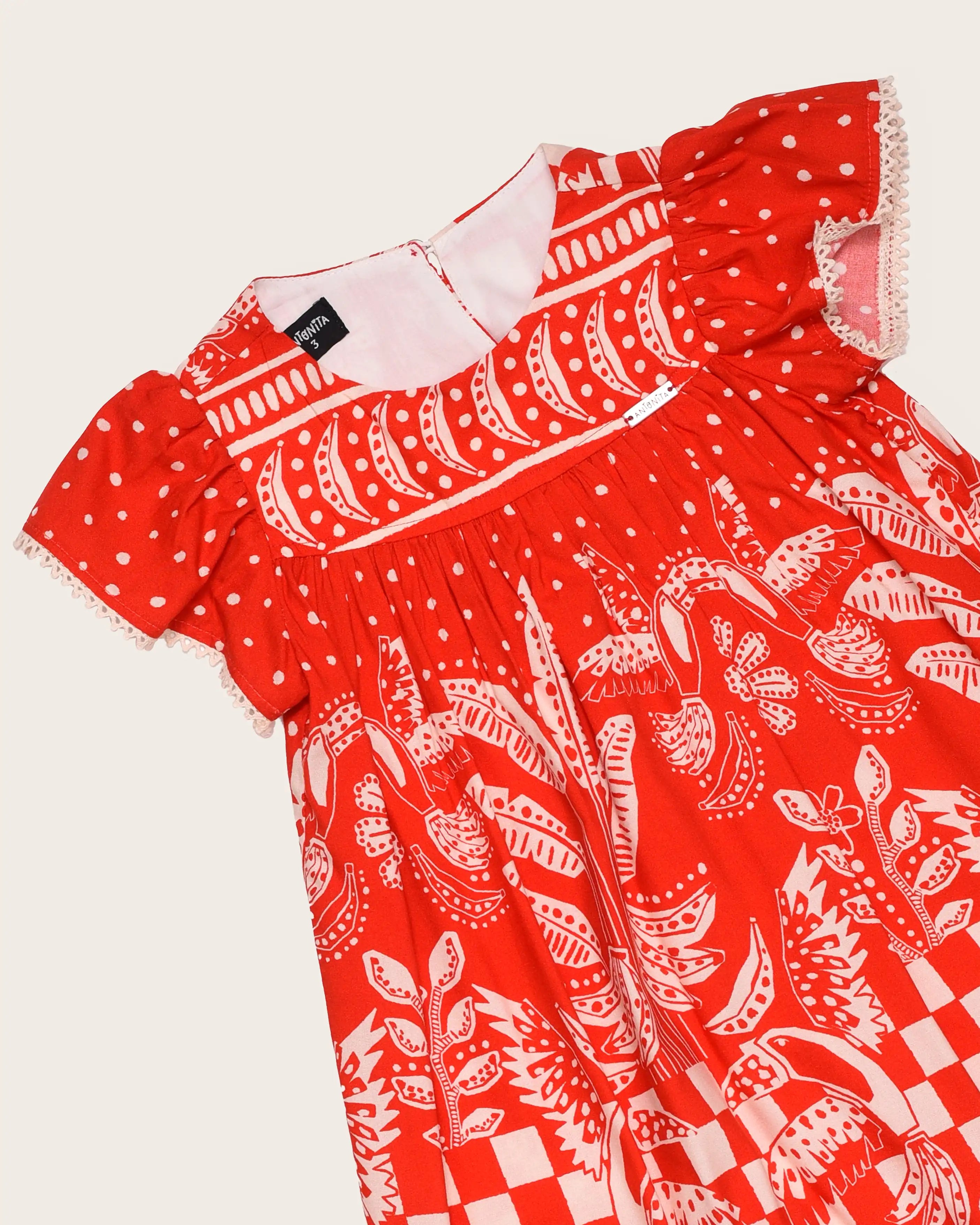 Vestido curto com estampa Tukee Red infantil feminino Antonita para meninas