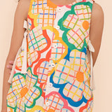 Macacao Infantil Feminino Flor Xadrez Antonita