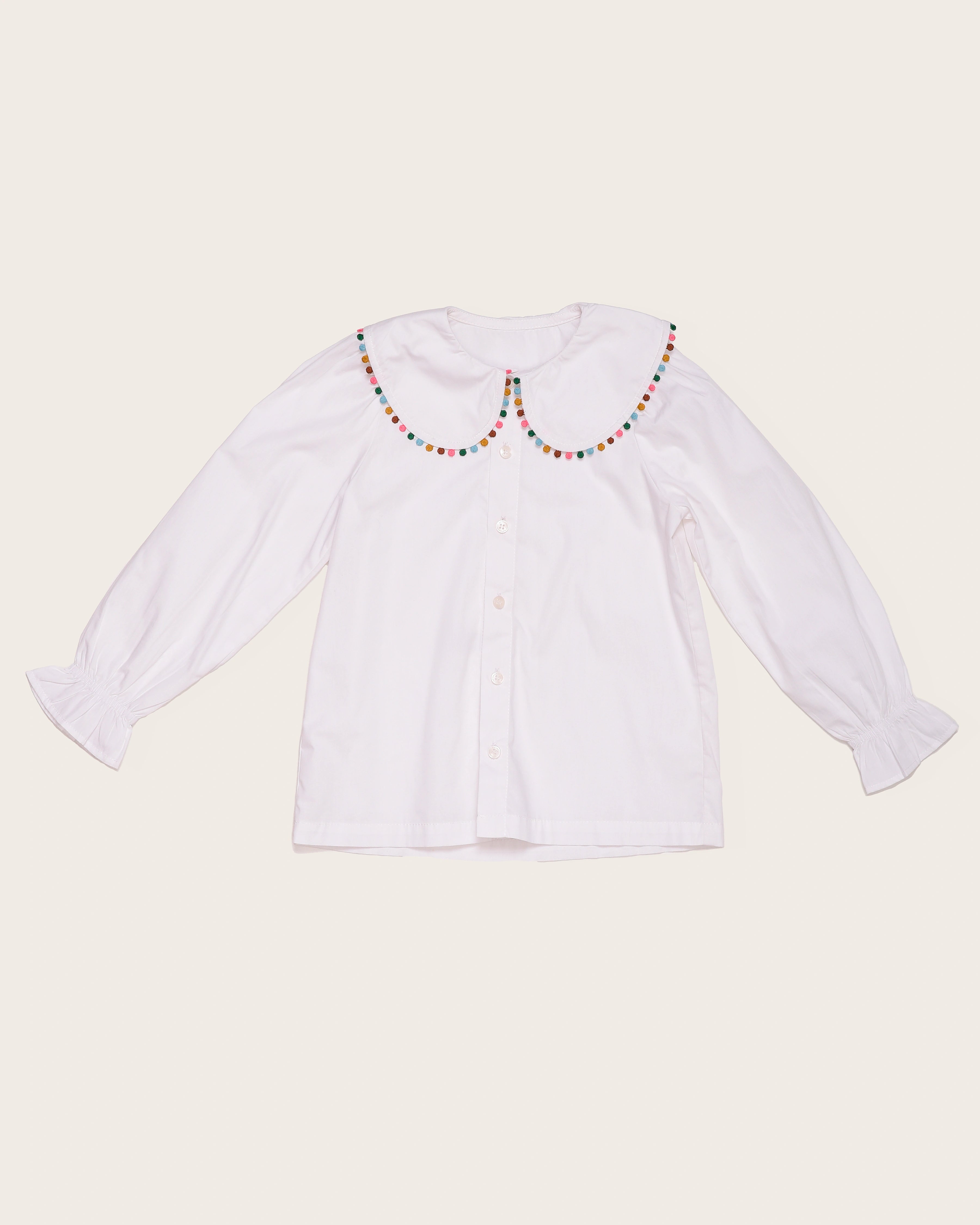 Camisa com gola e pontos coloridos infantil feminino Antonita para meninas 