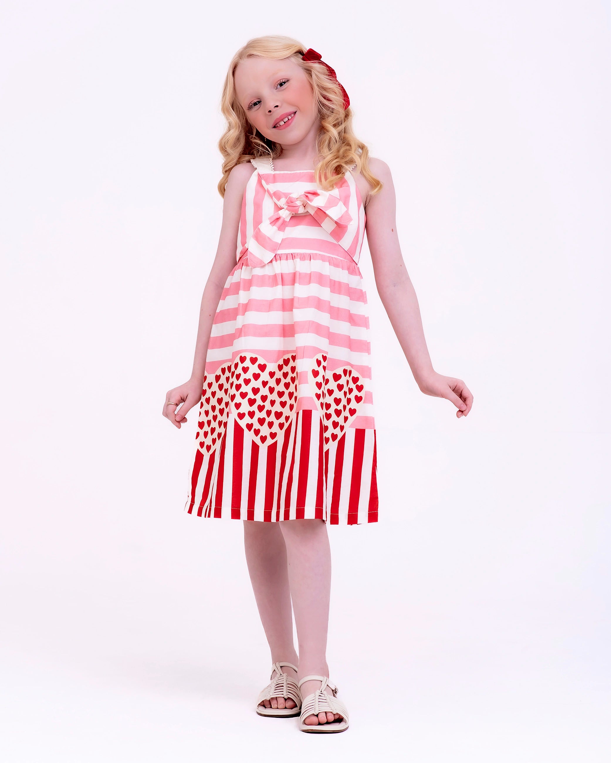 Vestido com estampa True Love infantil feminino Antonita para meninas de 4 a 16 anos