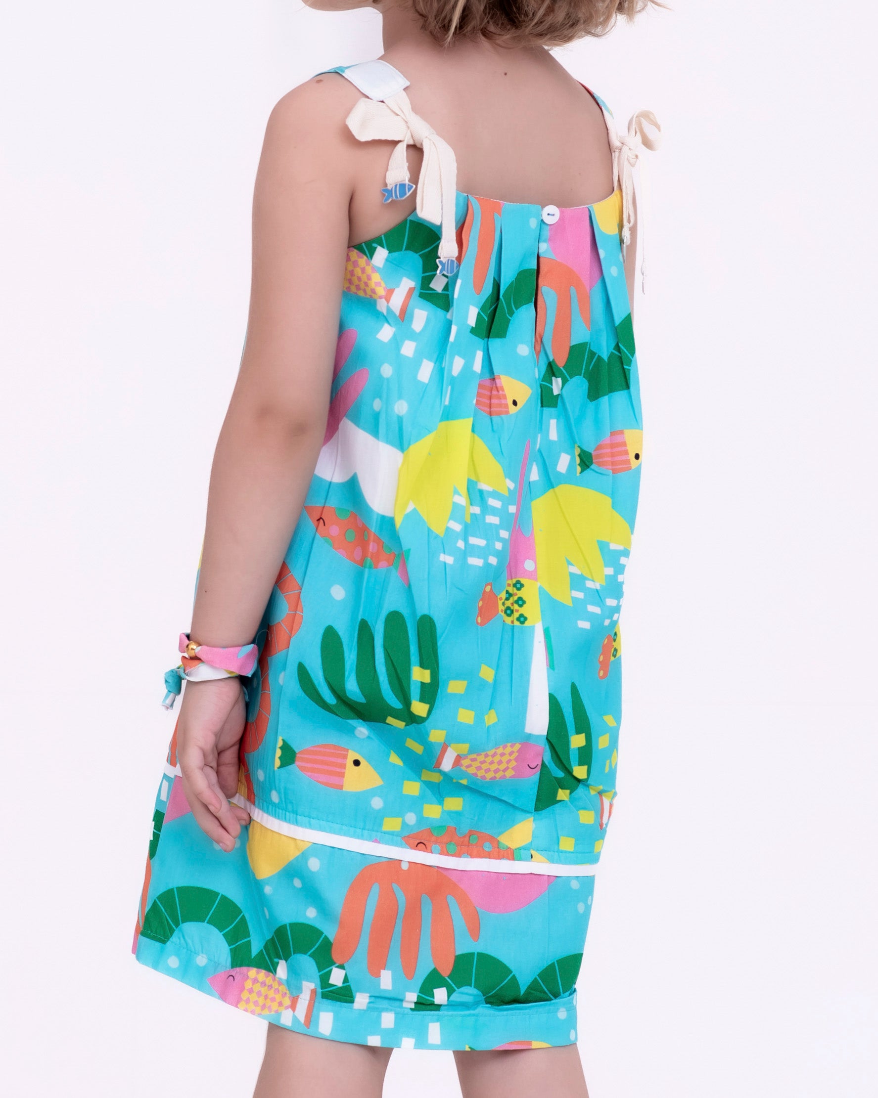Vestido com estampa Aquário infantil feminino Antonita para meninas de 2 a 10 anos