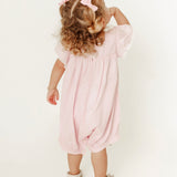 Romper infantil feminino Antonita com mangas amplas e detalhes em renda para meninas de 2 a 10 anos