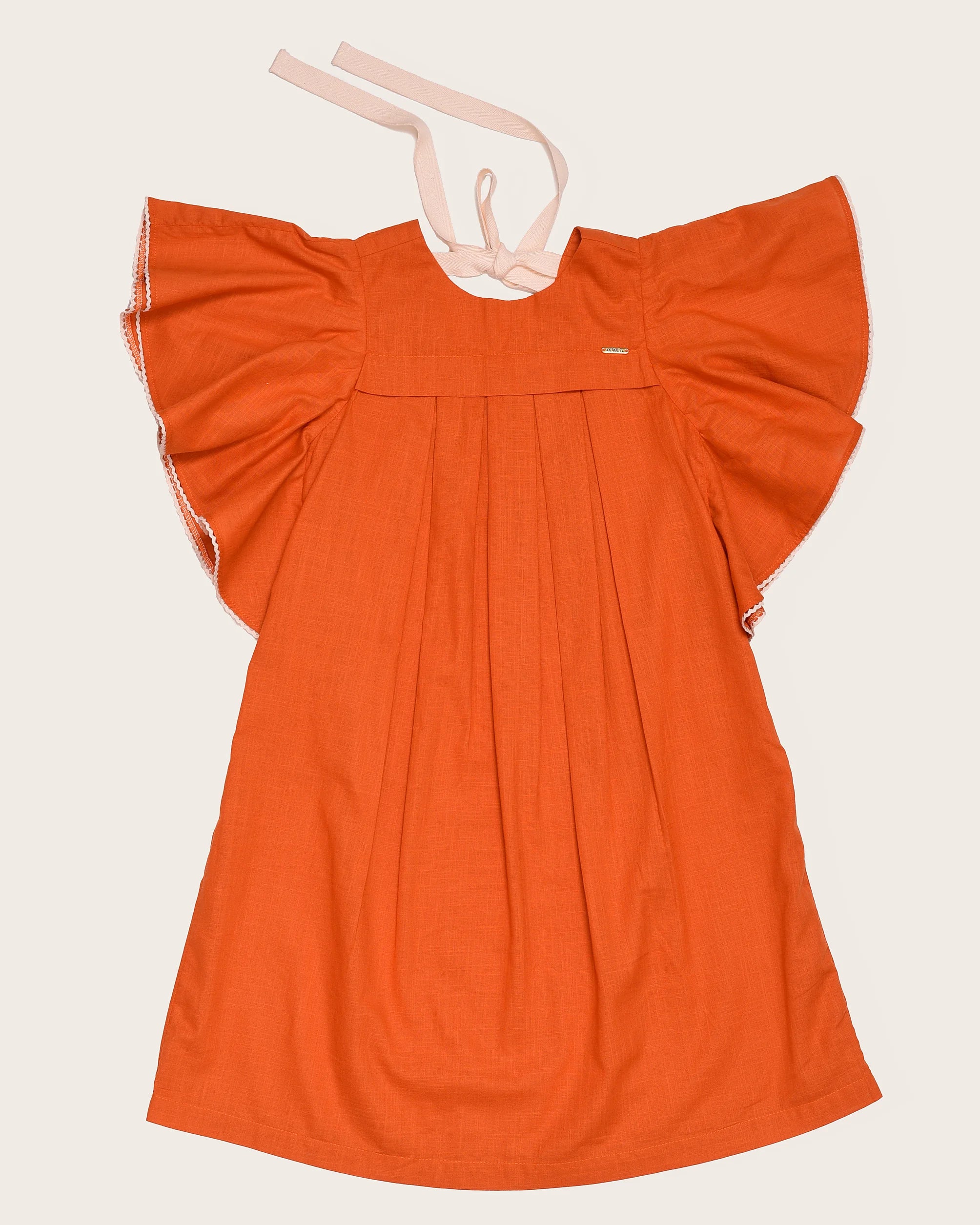 Vestido de alças largas em tom laranja infantil feminino Antonita para meninas 