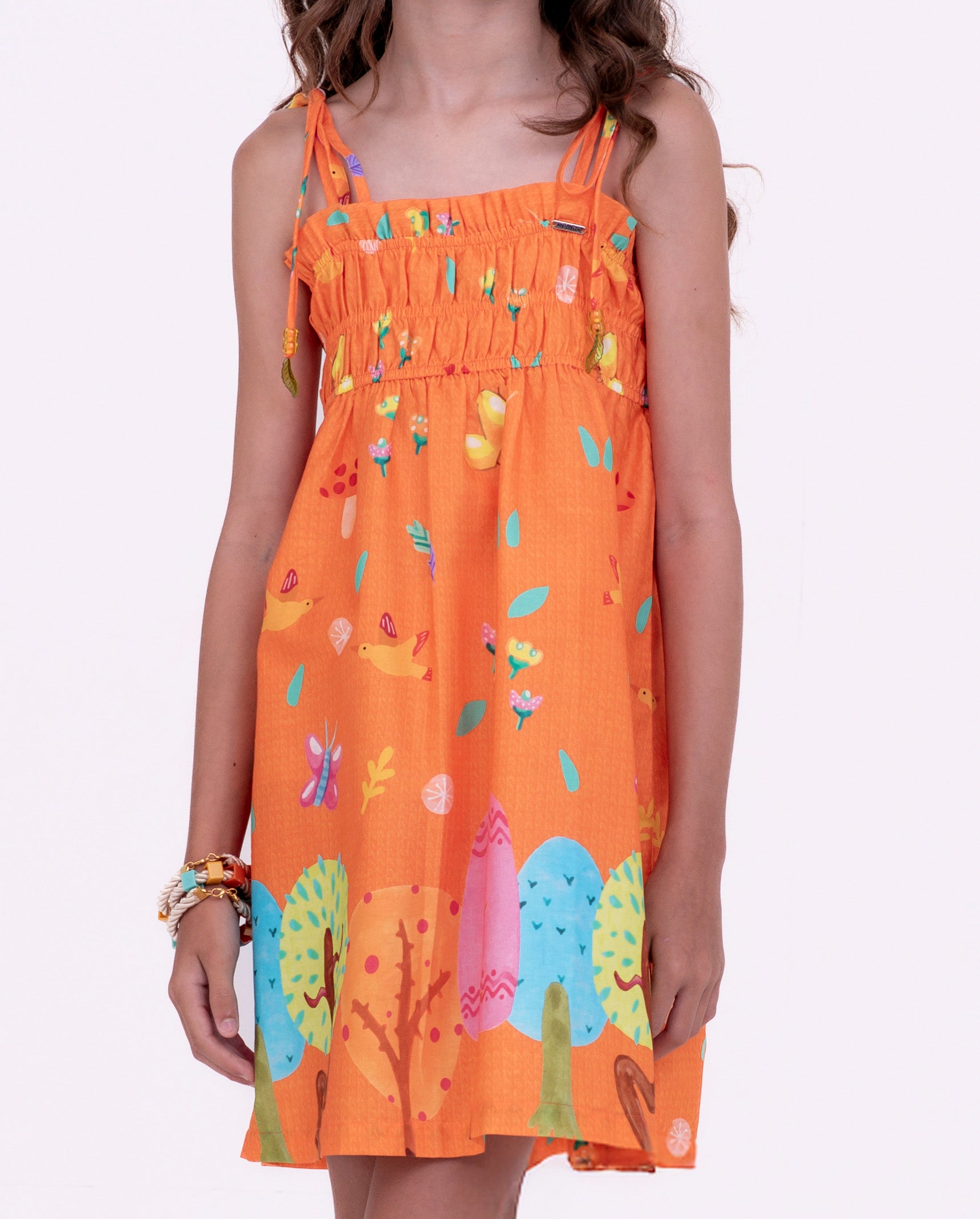 Vestido leve com estampa Dia de Verão infantil feminino Antonita para meninas de 10 a 16 anos