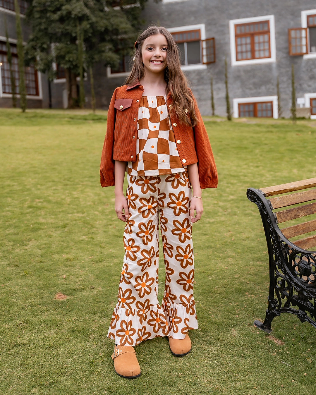 Conjunto floral com estampa Flower 70'S infantil feminino Antonita para meninas 
