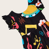 Vestido curto com estampa Musica infantil feminino Antonita para meninas