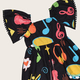 Vestido midi com estampa Musica infantil feminino Antonita para meninas 