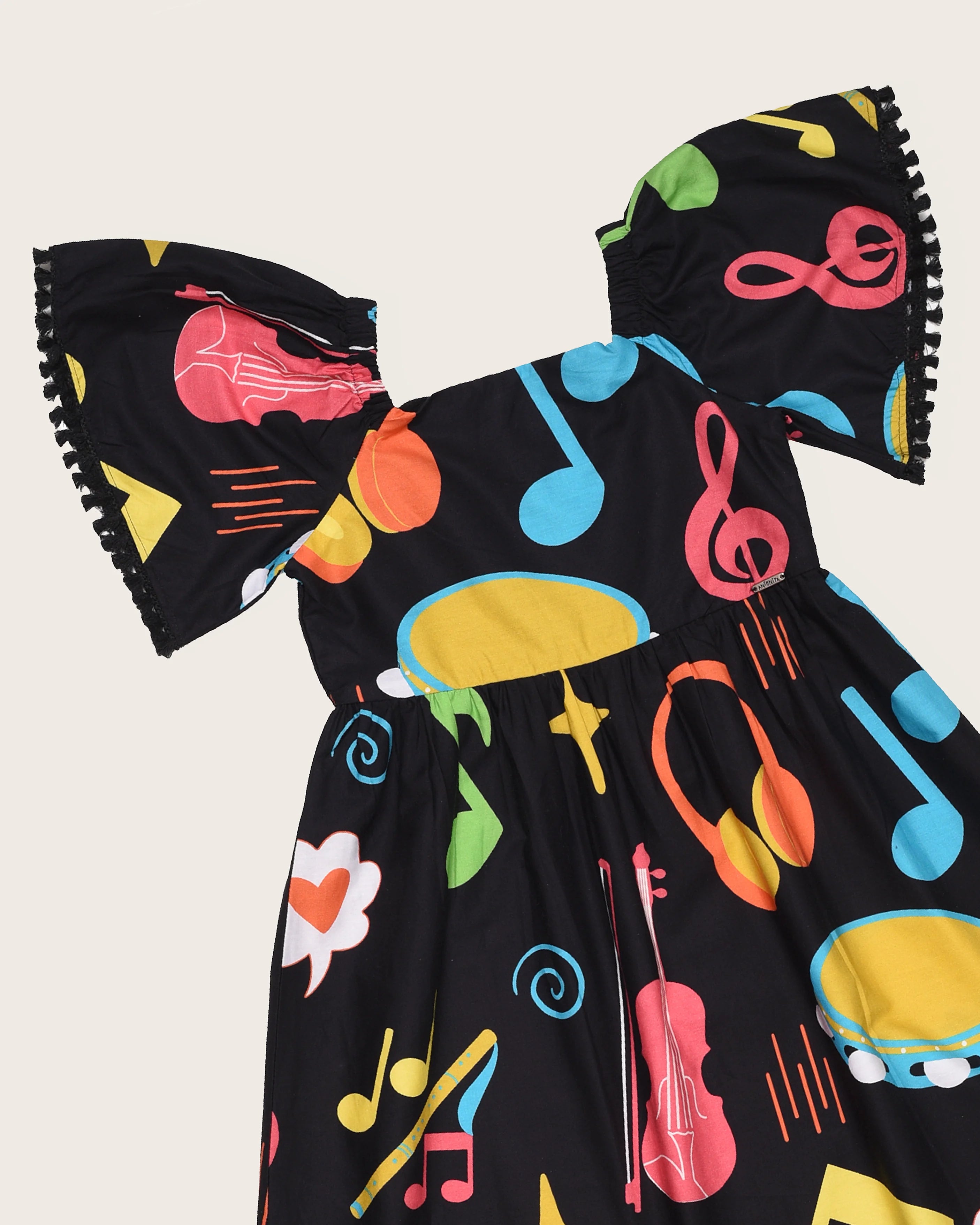 Vestido midi com estampa Musica infantil feminino Antonita para meninas 