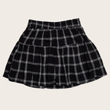 Conjunto xadrez com blusa de mangas bufantes e saia infantil feminino Antonita para meninas