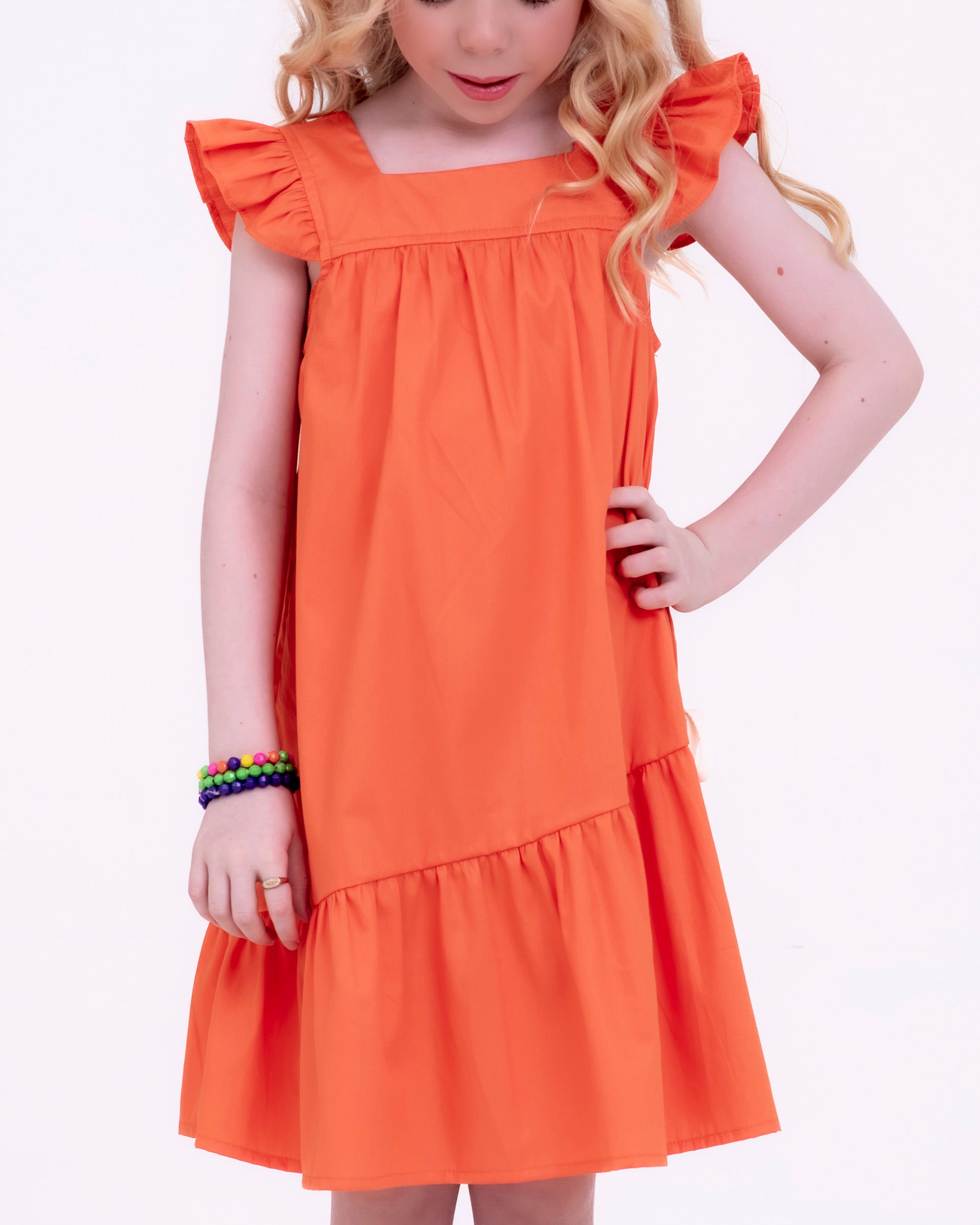 Vestido curto com estampa Buque De Flores infantil feminino Antonita para meninas de 4 a 16 anos