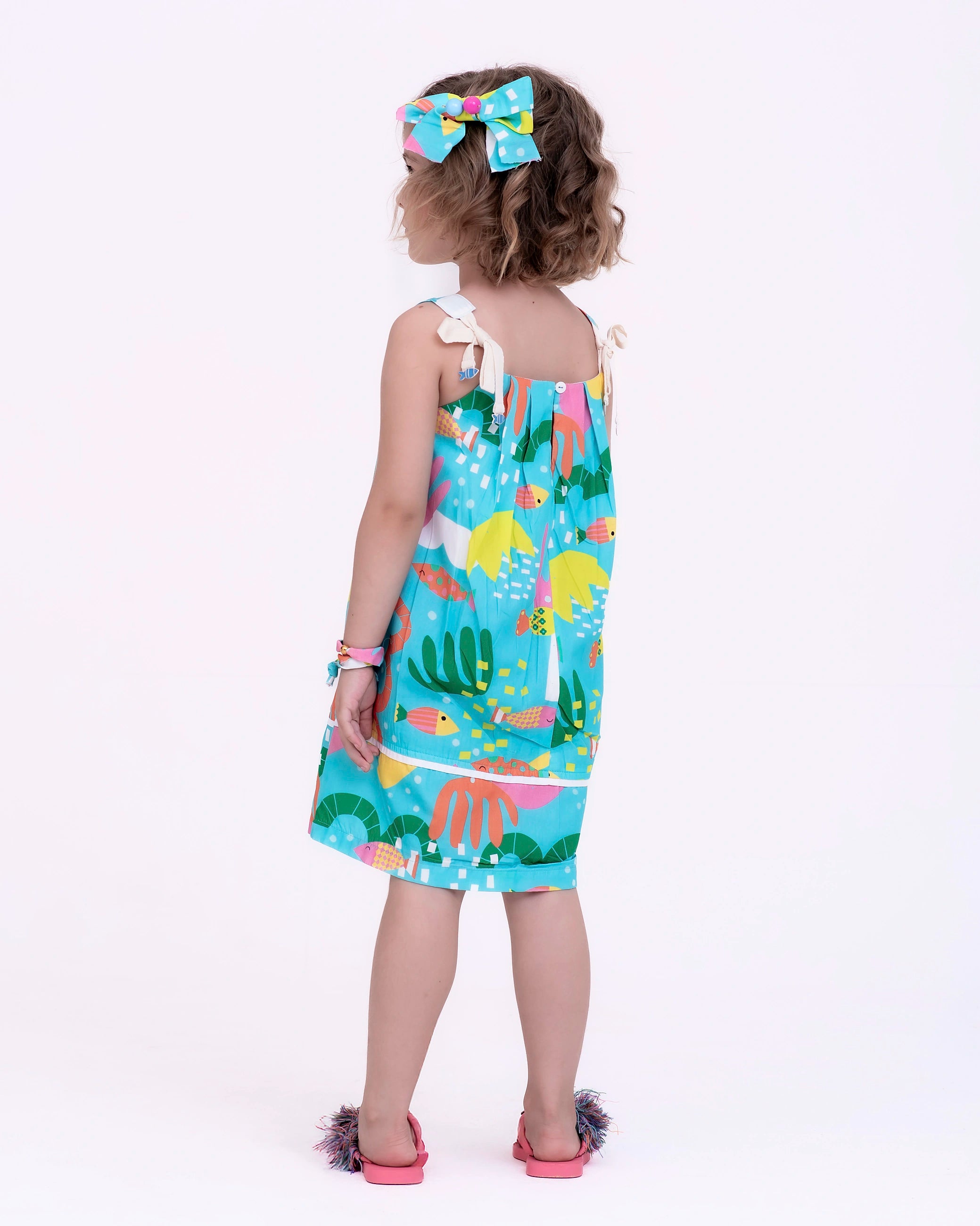 Vestido com estampa Aquário infantil feminino Antonita para meninas de 2 a 10 anos