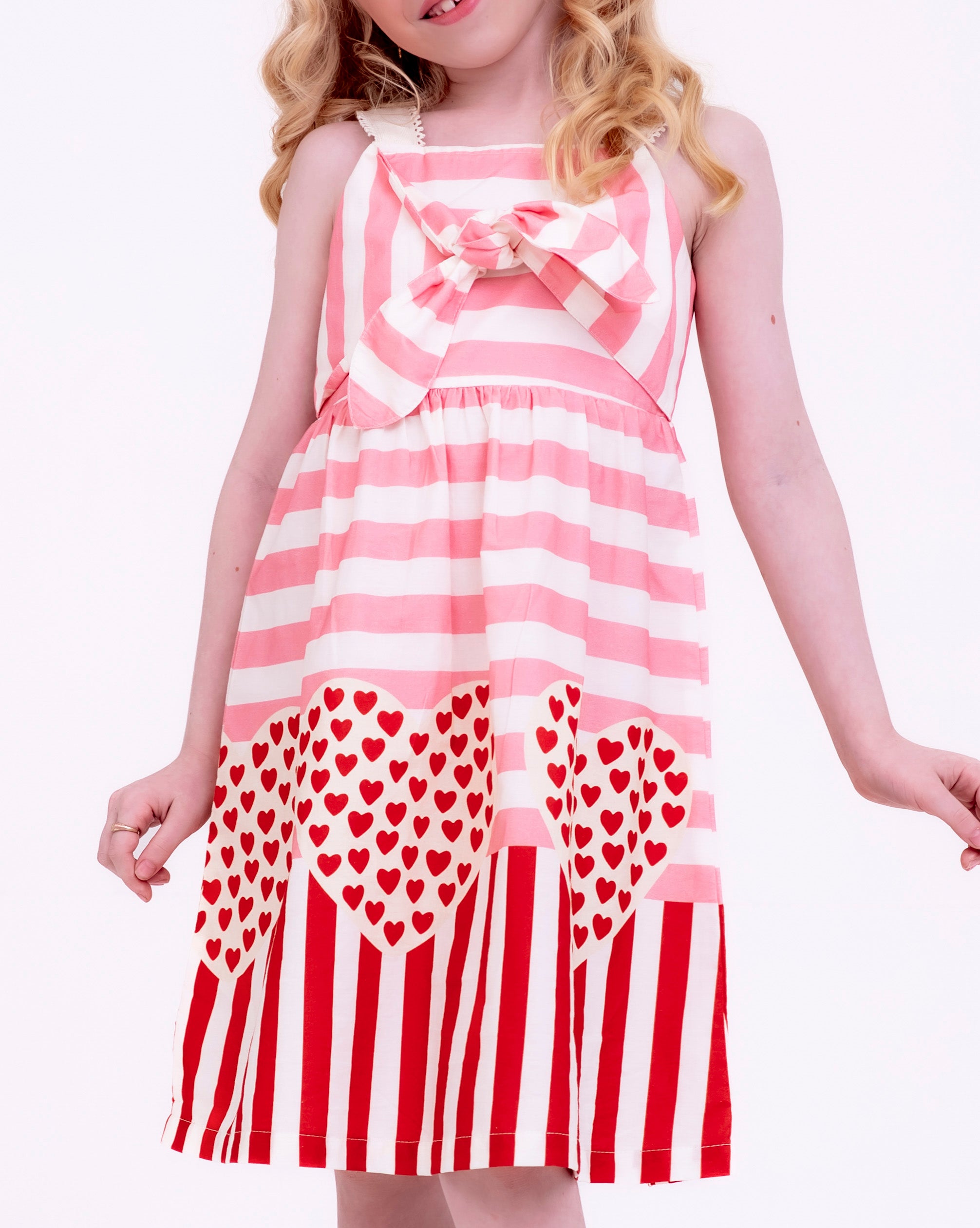 Vestido com estampa True Love infantil feminino Antonita para meninas de 4 a 16 anos