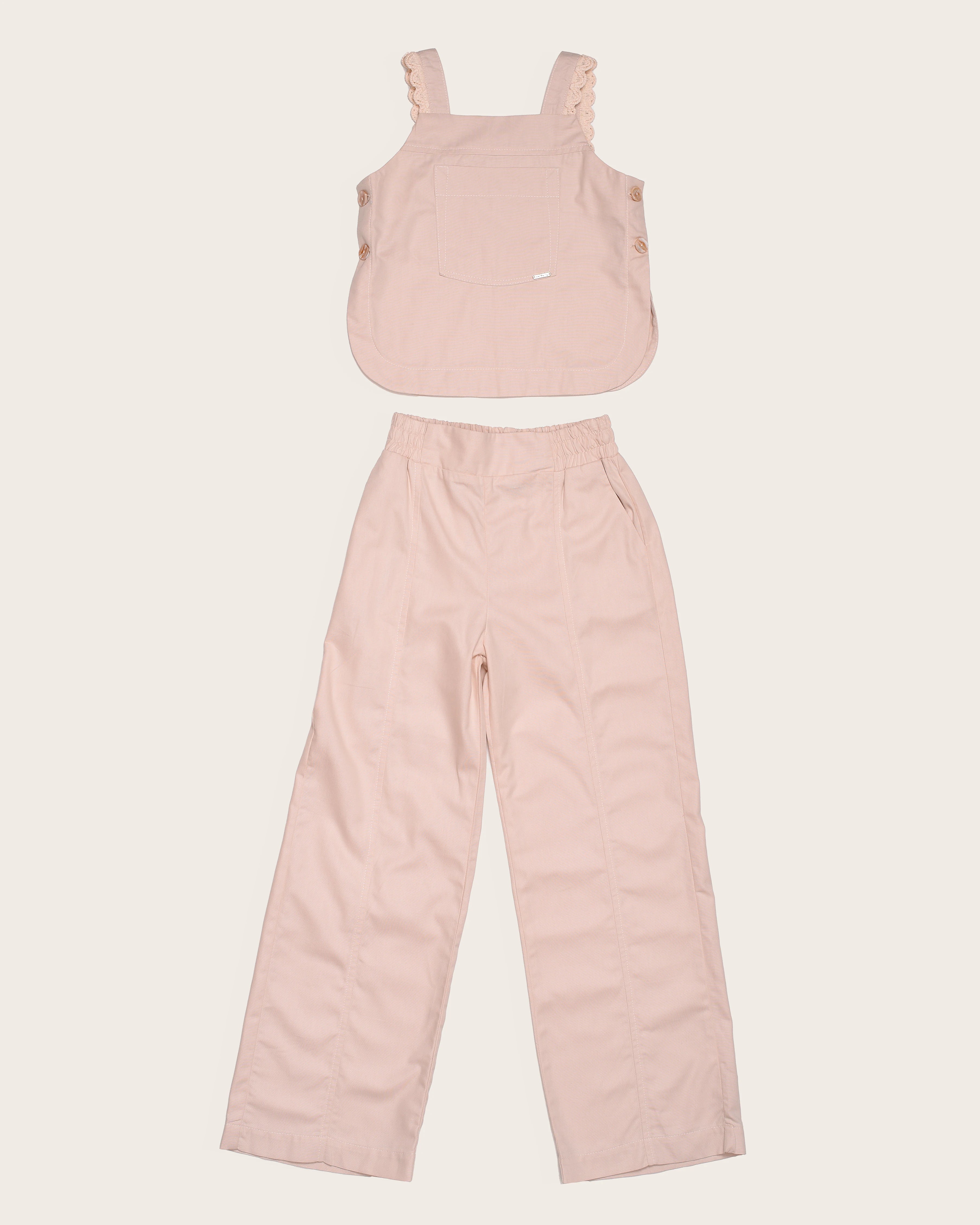 Conjunto com blusa rosa e calça infantil feminino Antonita para meninas 