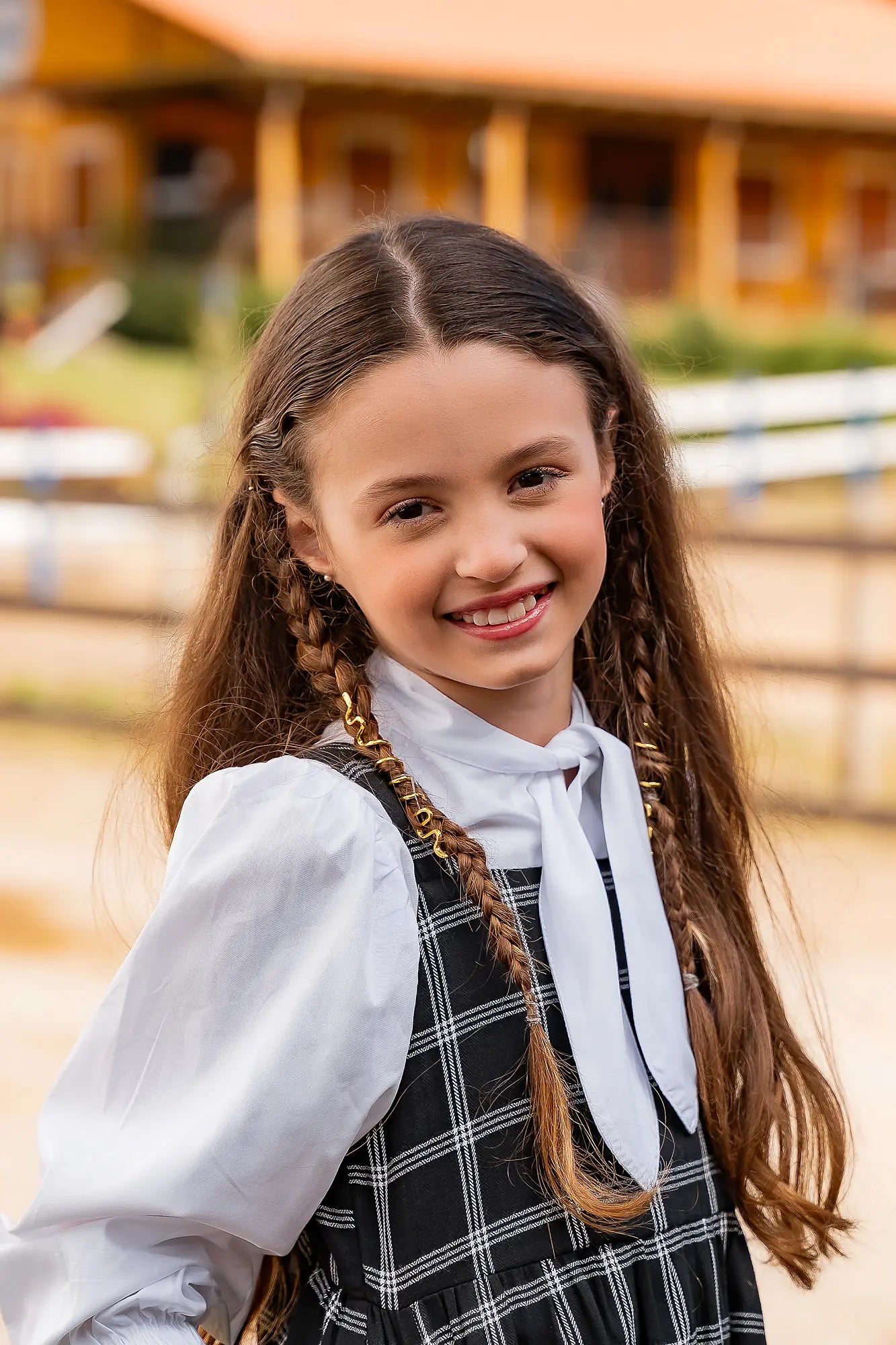 Vestido midi com estampa xadrez infantil feminino Antonita para meninas