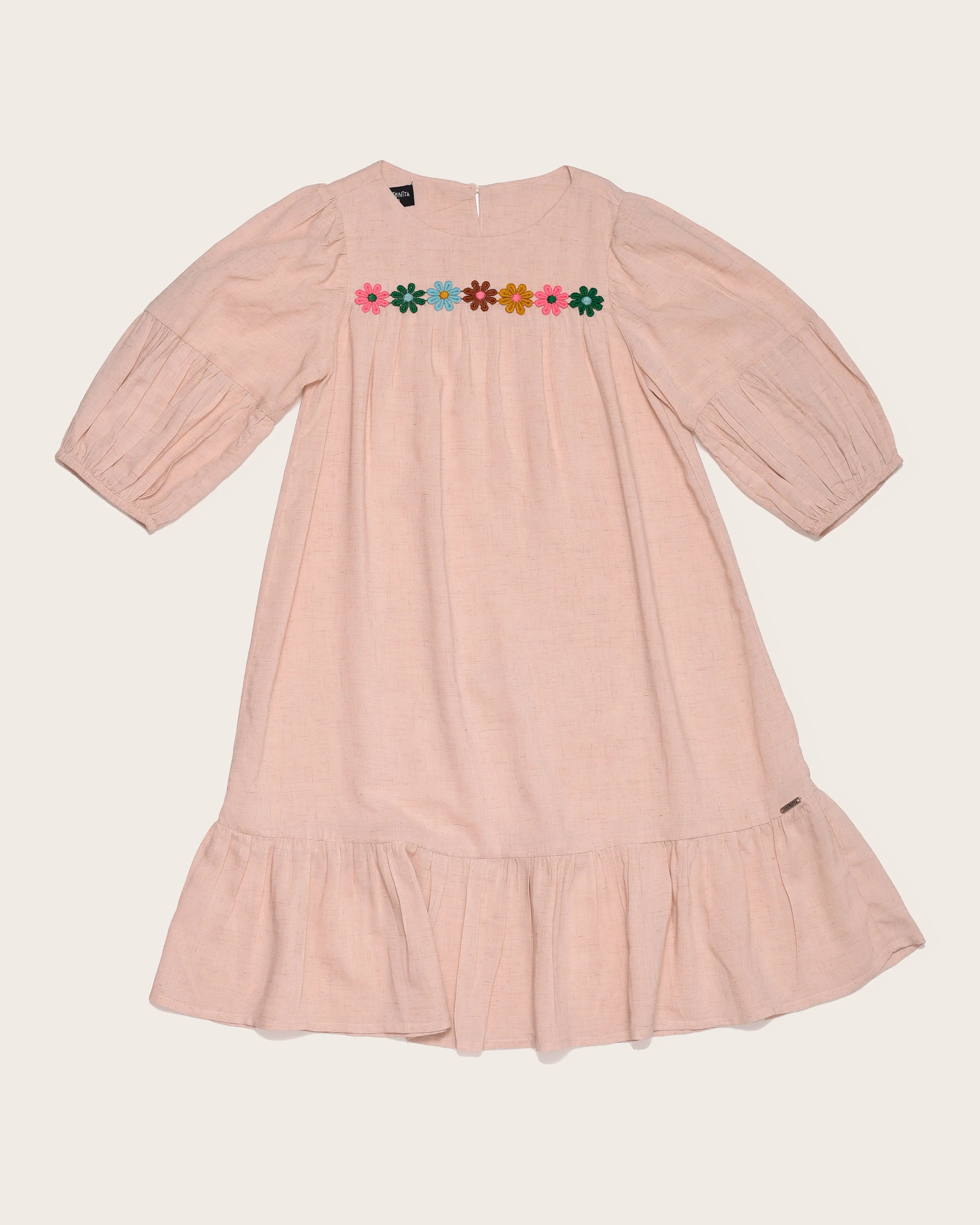 Vestido com estampa Linho infantil feminino Antonita para meninas 