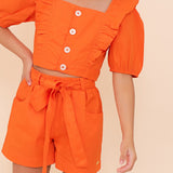 Conjunto Infantil Feminino Short Laco Coral Antonita