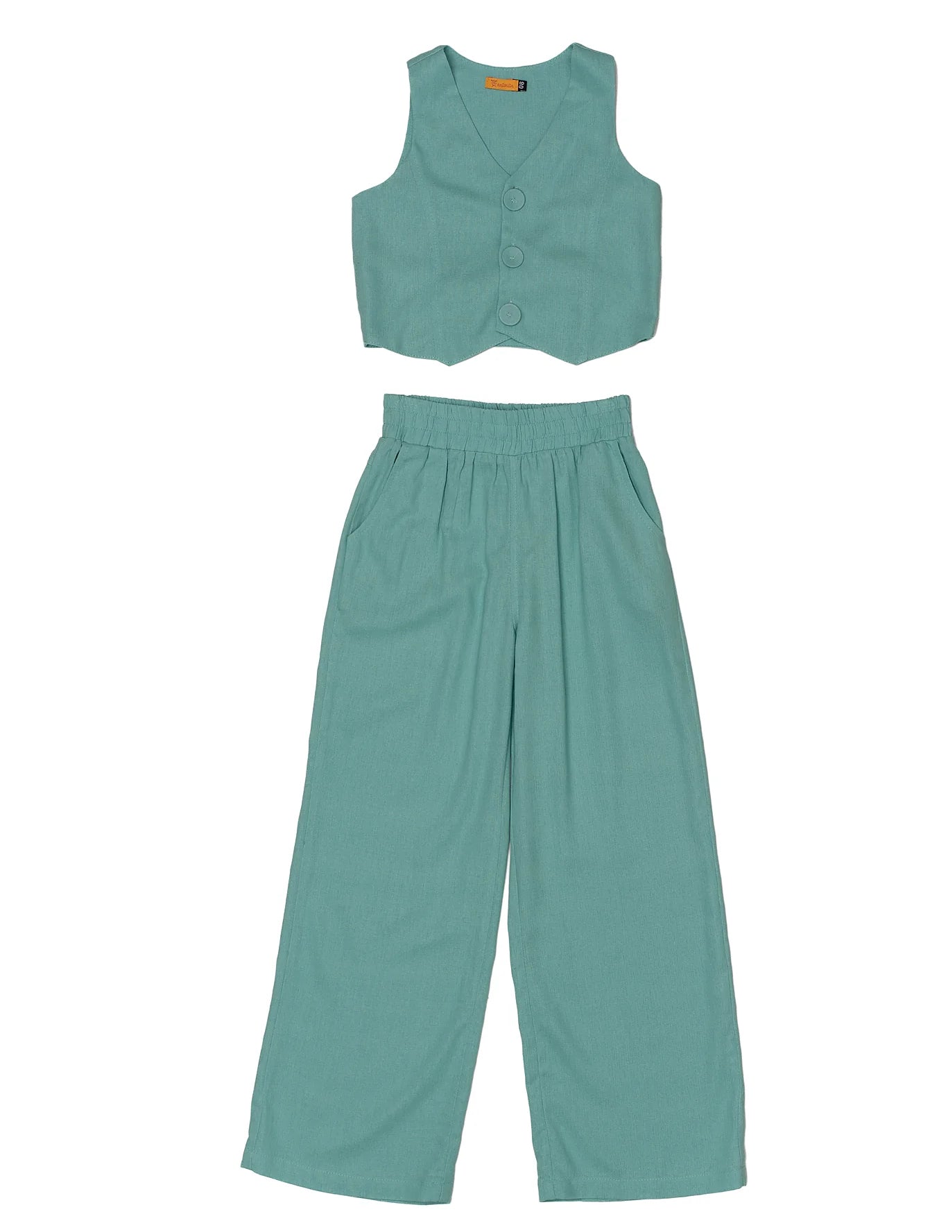 Conjunto Infantil Feminino Colete Linho Sweet Antonita