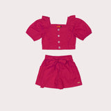 Conjunto Infantil Feminino Short Laco Coral Antonita