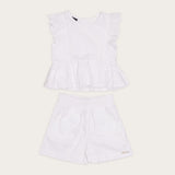 Conjunto Infantil Feminino Short Bordado Inglês Antonita