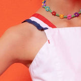 Vestido Infantil Feminino Brim Branco Antonita