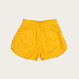 Conjunto infantil feminino com blusa floral colorida e short amarelo