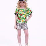 Conjunto com estampa Plantio e poás infantil feminino Antonita para meninas de 2 a 10 anos