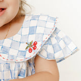 Romper com estampa Vichy Cherry infantil feminino Antonita para meninas de 2 a 10 anos