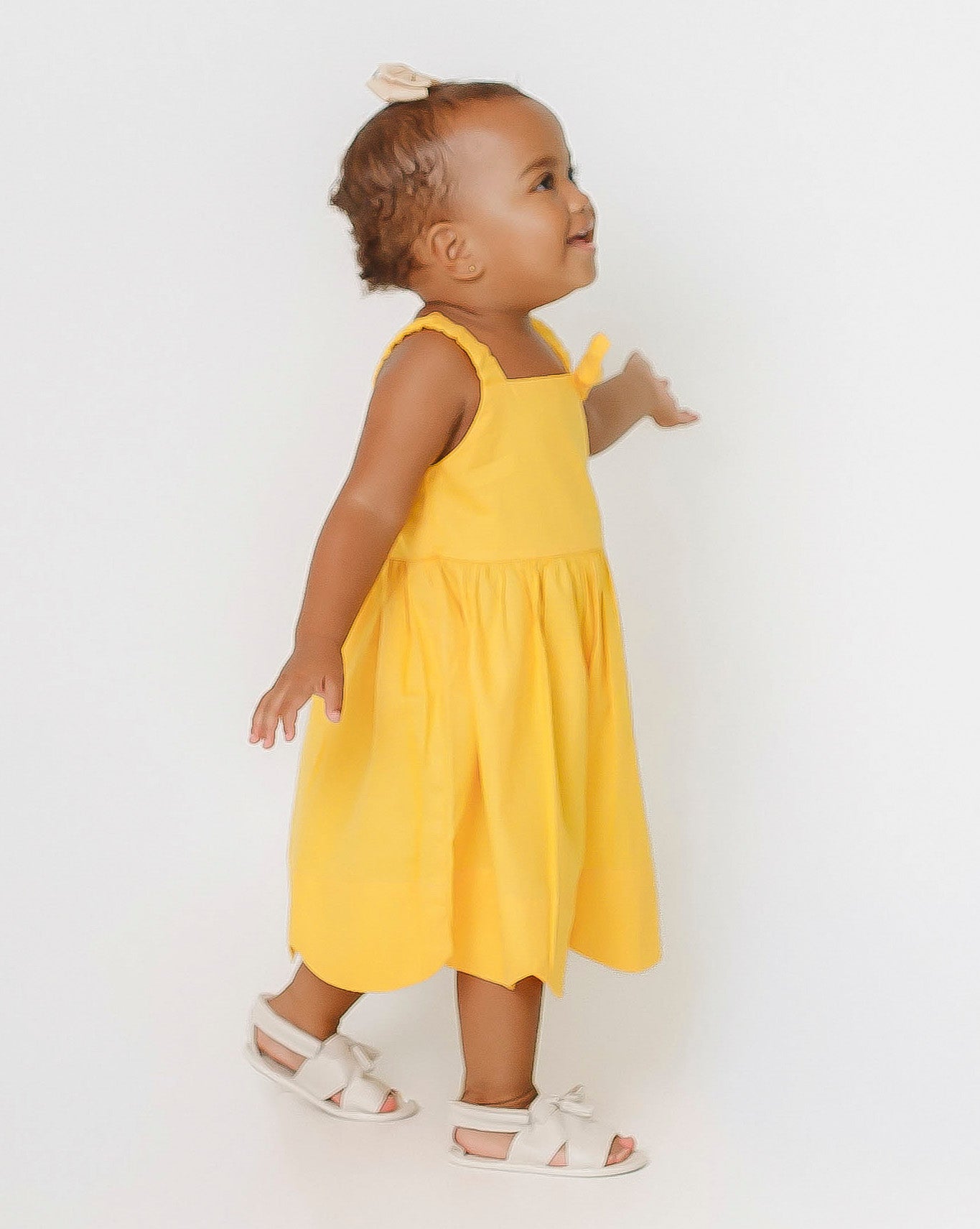 Vestido com laço e saia ampla infantil feminino Antonita para meninas de 0 a 3 anos