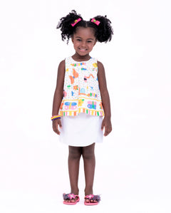 Conjunto com estampa Meta Color infantil feminino Antonita para meninas de 2 a 10 anos
