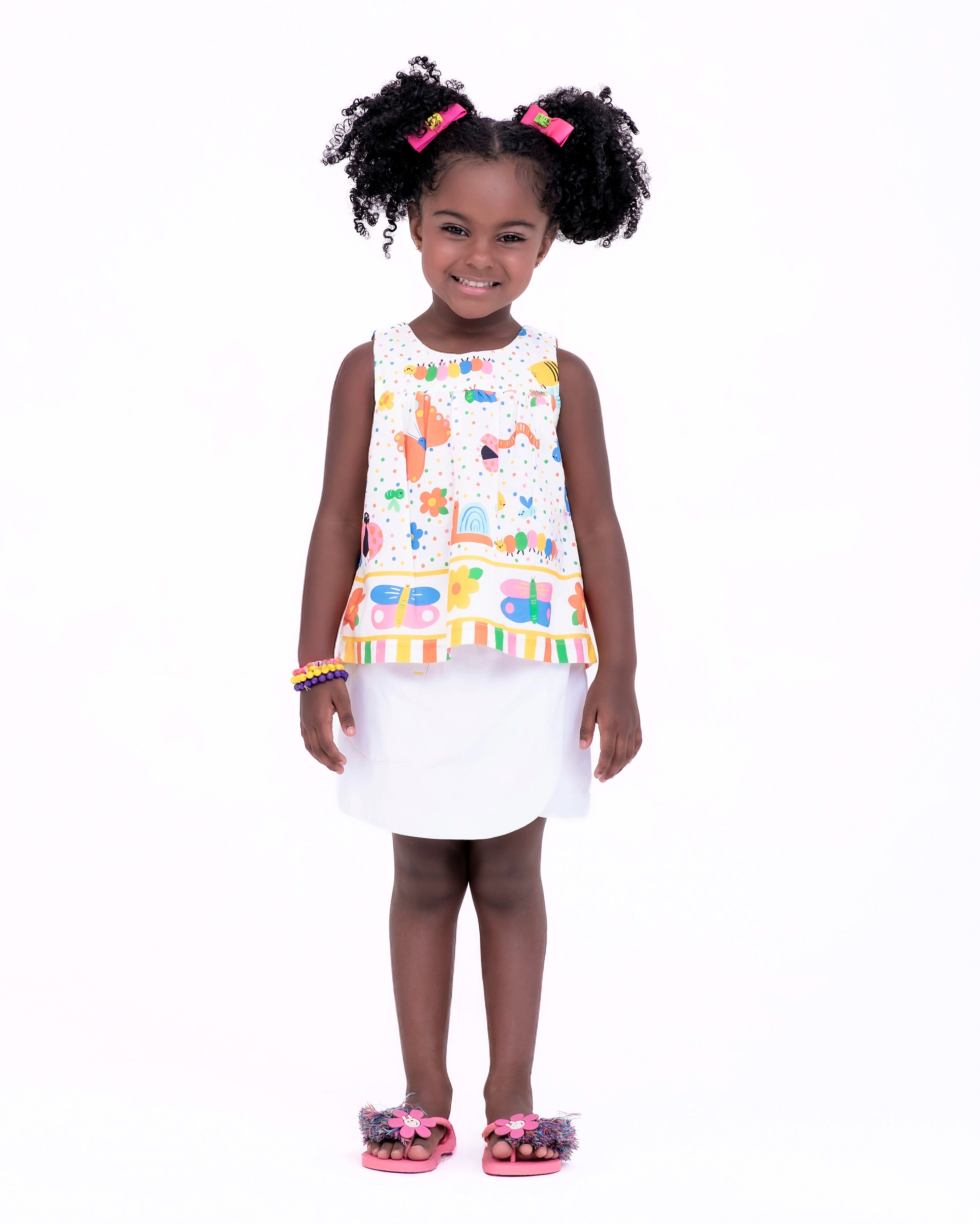 Conjunto com estampa Meta Color infantil feminino Antonita para meninas de 2 a 10 anos