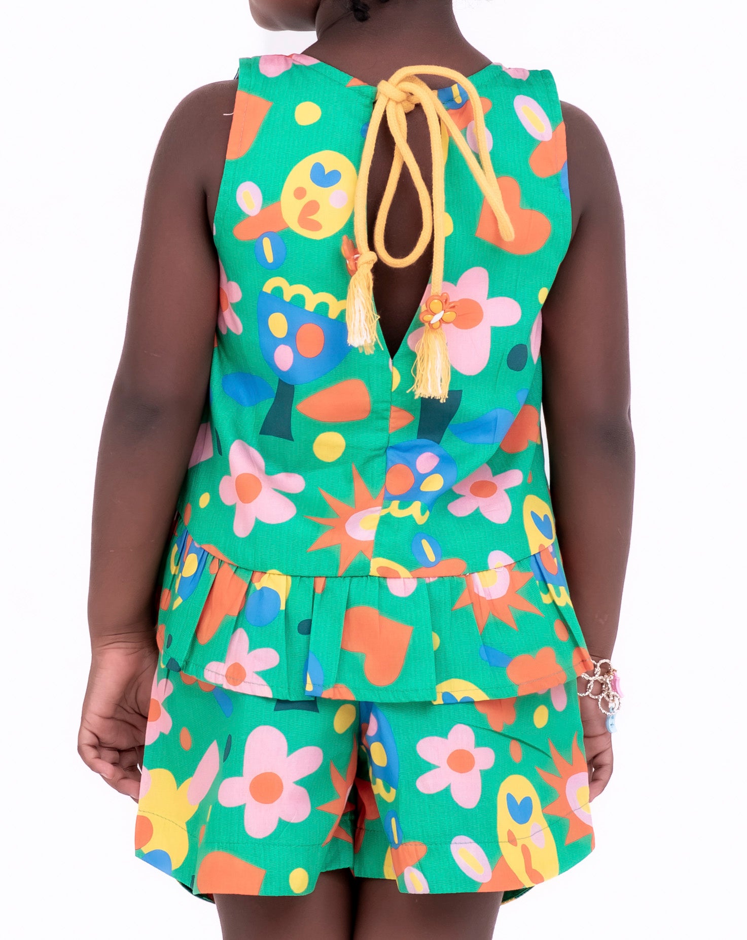 Conjunto com blusa de alças e short com estampa floral infantil feminino Antonita para meninas de 2 a 10 anos