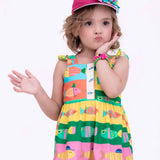 Vestido com estampa Fish infantil feminino Antonita para meninas de 4 a 16 anos