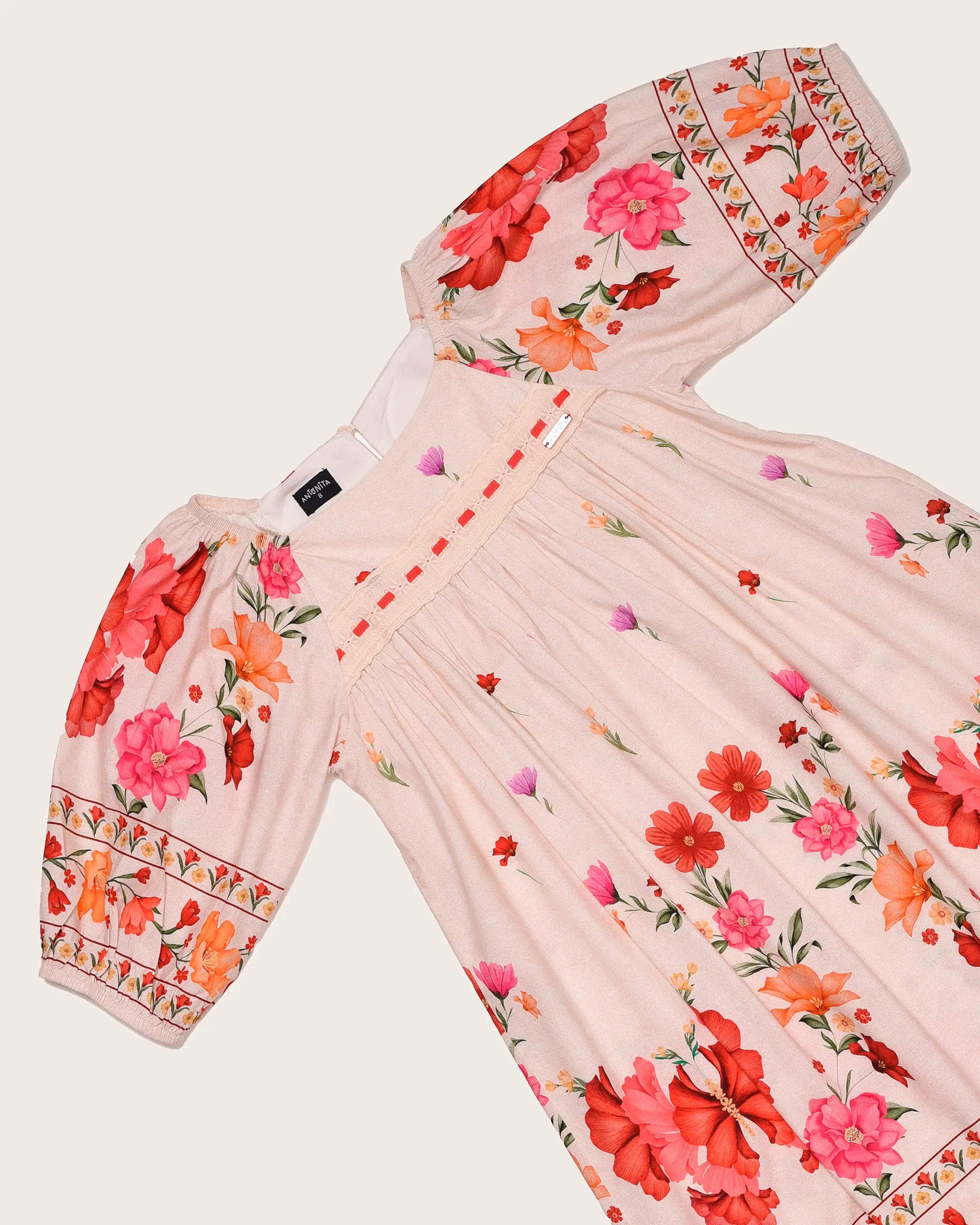 Vestido curto com estampa floral infantil feminino Antonita para meninas 