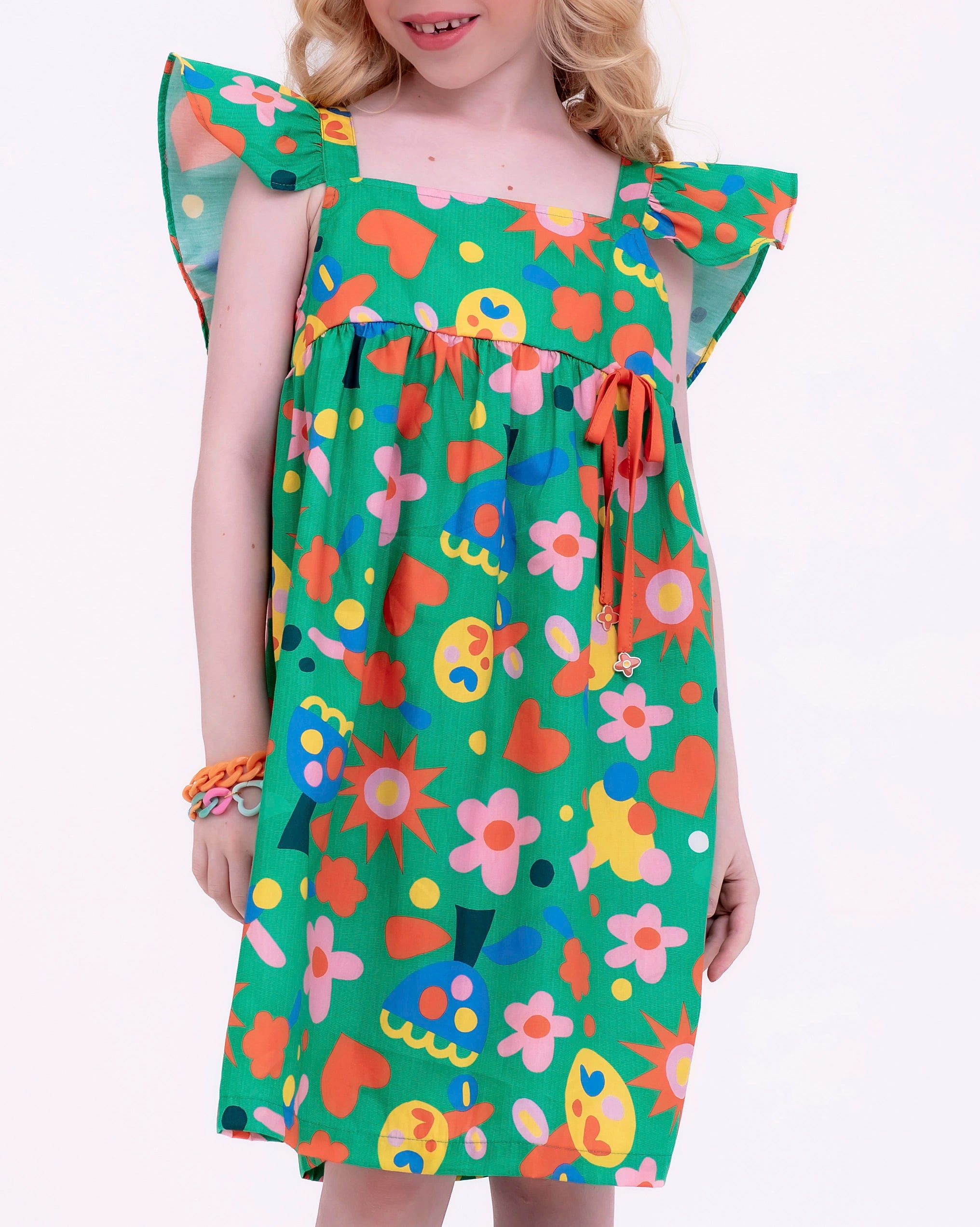 Vestido com estampa Bela Arte infantil feminino Antonita para meninas de 4 a 16 anos