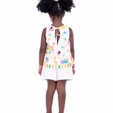 Conjunto com estampa Meta Color infantil feminino Antonita para meninas de 2 a 10 anos