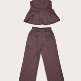 Conjunto com blusa e calça xadrez infantil feminino Antonita para meninas 